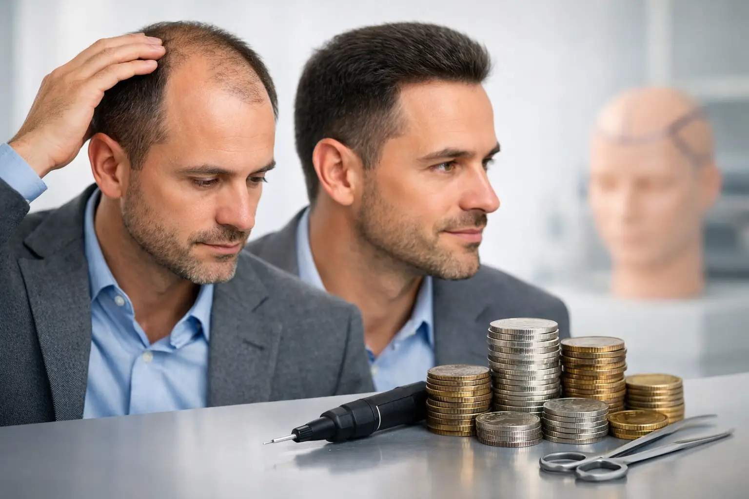 Precio de injerto de entradas en hombres: costes